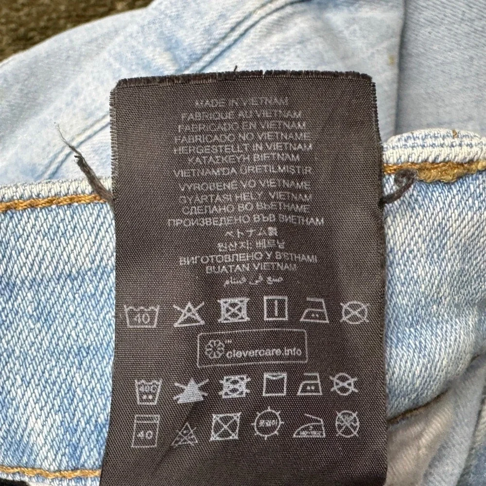 G-Star RAW 3301 Slim Light Wash Distressed Ripped Repaired Jeans Mens 33x28.5